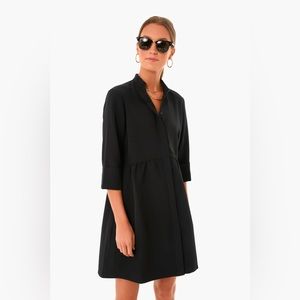 Tuckernuck Black Stretch Crepe Royal Shirt Dress XXS